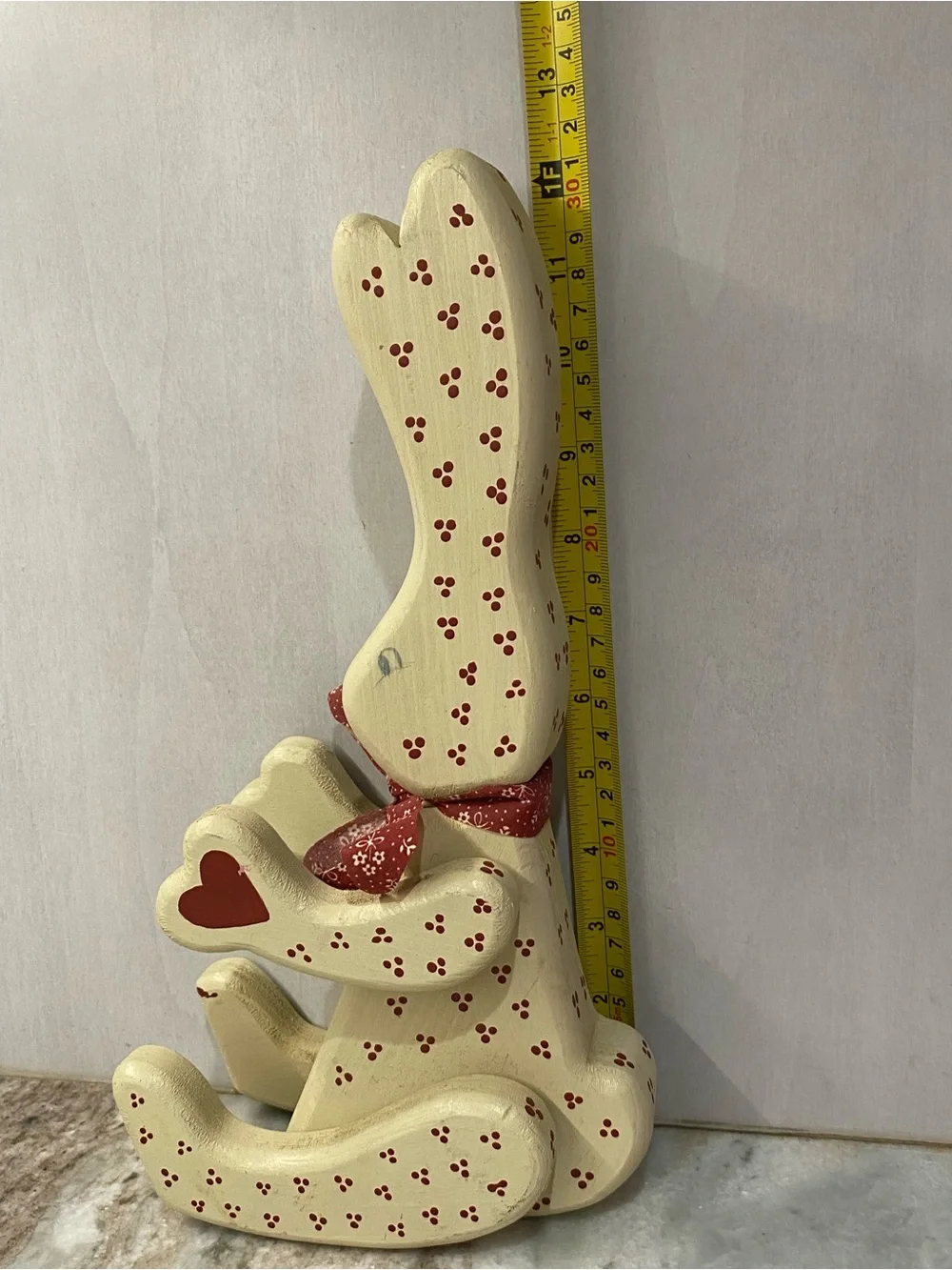 Vintage Folk Art Wooden Articulated Bunny Figurine